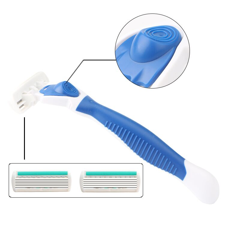 D631L Customized Logo 6 Blades Rubber Handle Women Razor
