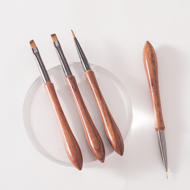 Guyo New Design Wood Handle 100% Kolinsky Nail Brush Set