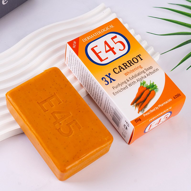 E45 Customized Brand Whitening Vegatable Carrot Soap