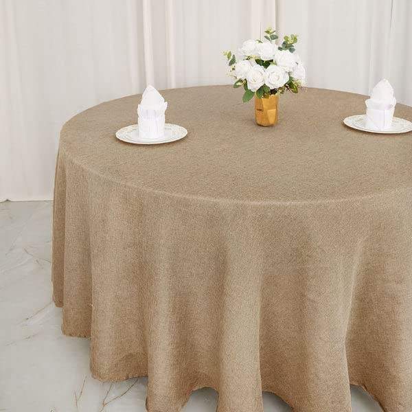 Customizedsize 120 Inch Round Jute Table Runner Eco-Friendly Natural Burlap Tablecloth