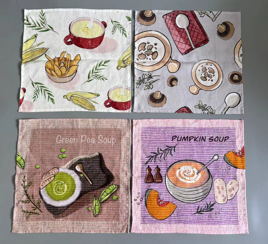 Hot Sale Custom Digital Printed Linen Napkins