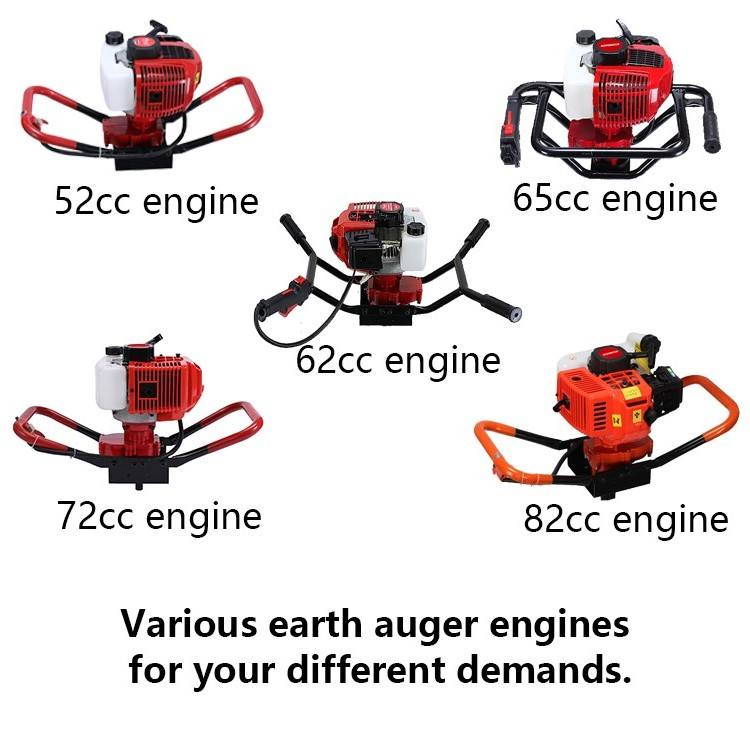 G-Carve Hot Selling CE 52cc Garden Multi Size Drill Gasoline Power Tool Earth Auger