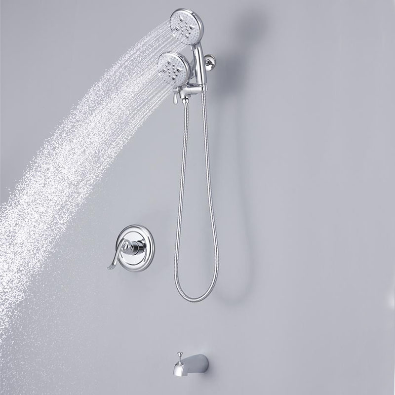 Bathroom 3 Modes Pressure Balance Valve Chrome Brass Concealed Shower Set