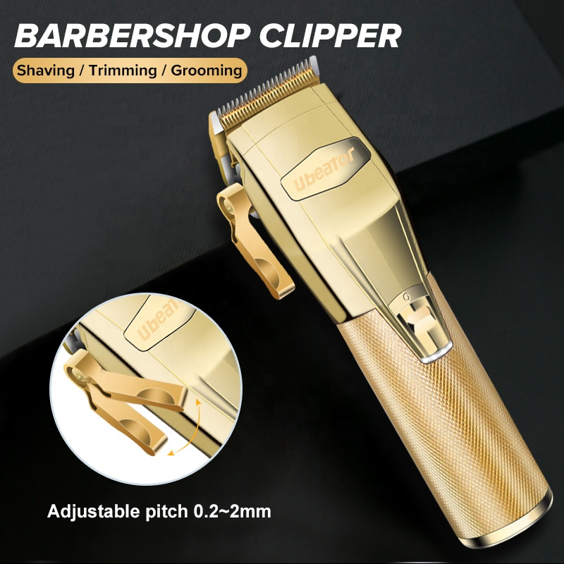 Premium Custom Gold Cordless Hair Clipper for Barbershop Use