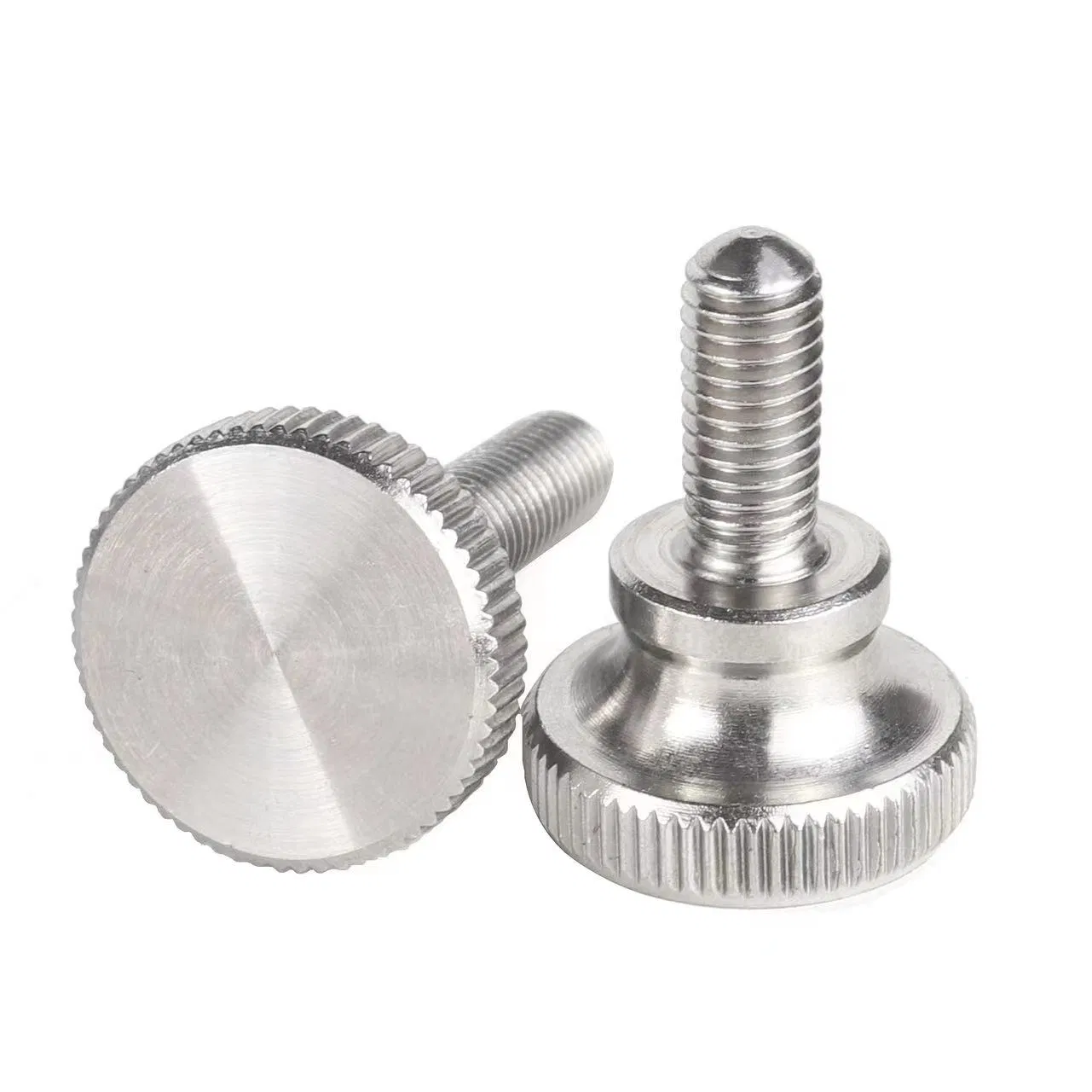 Screw Factory M3 M4 M5 M6 Aluminum Knurling Knob Stainless Steel Spring Loaded Silver Thumb Shoulder Captive Screw