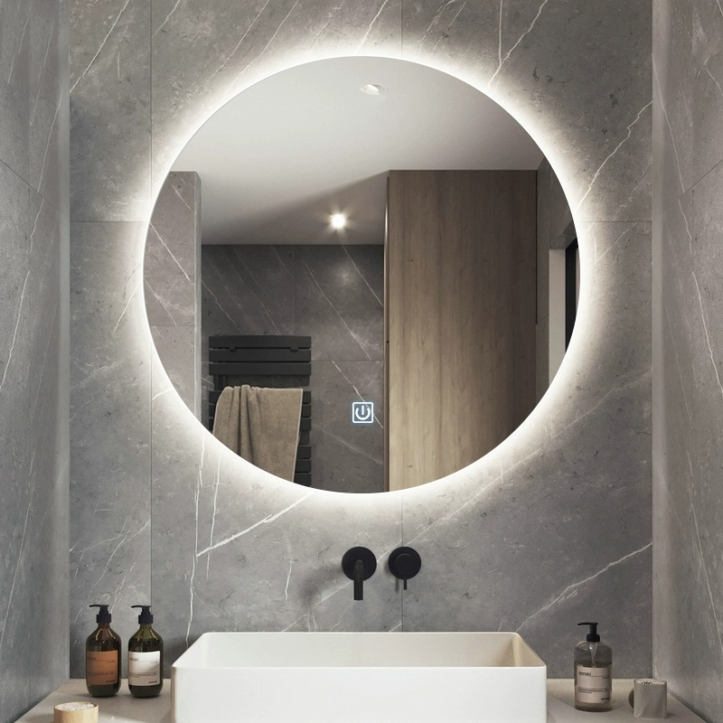 Stylish Rectangle Wall-Mounted Mirror with Smart Sensor for Makeup Artists