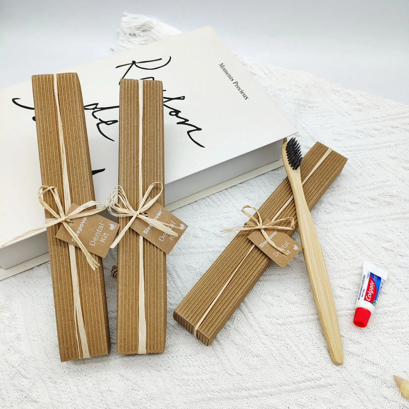 100% Natural Bamboo Toothbrush Disposable Soft Bristle Toothbrush for Hotel