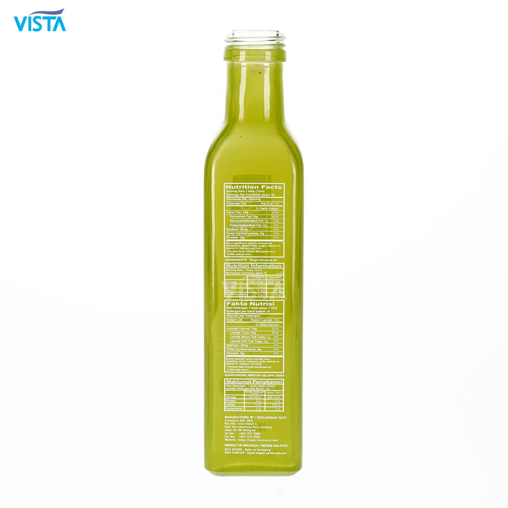 Vista 250ml and 500ml Amber Olive Oil Glass Bottle