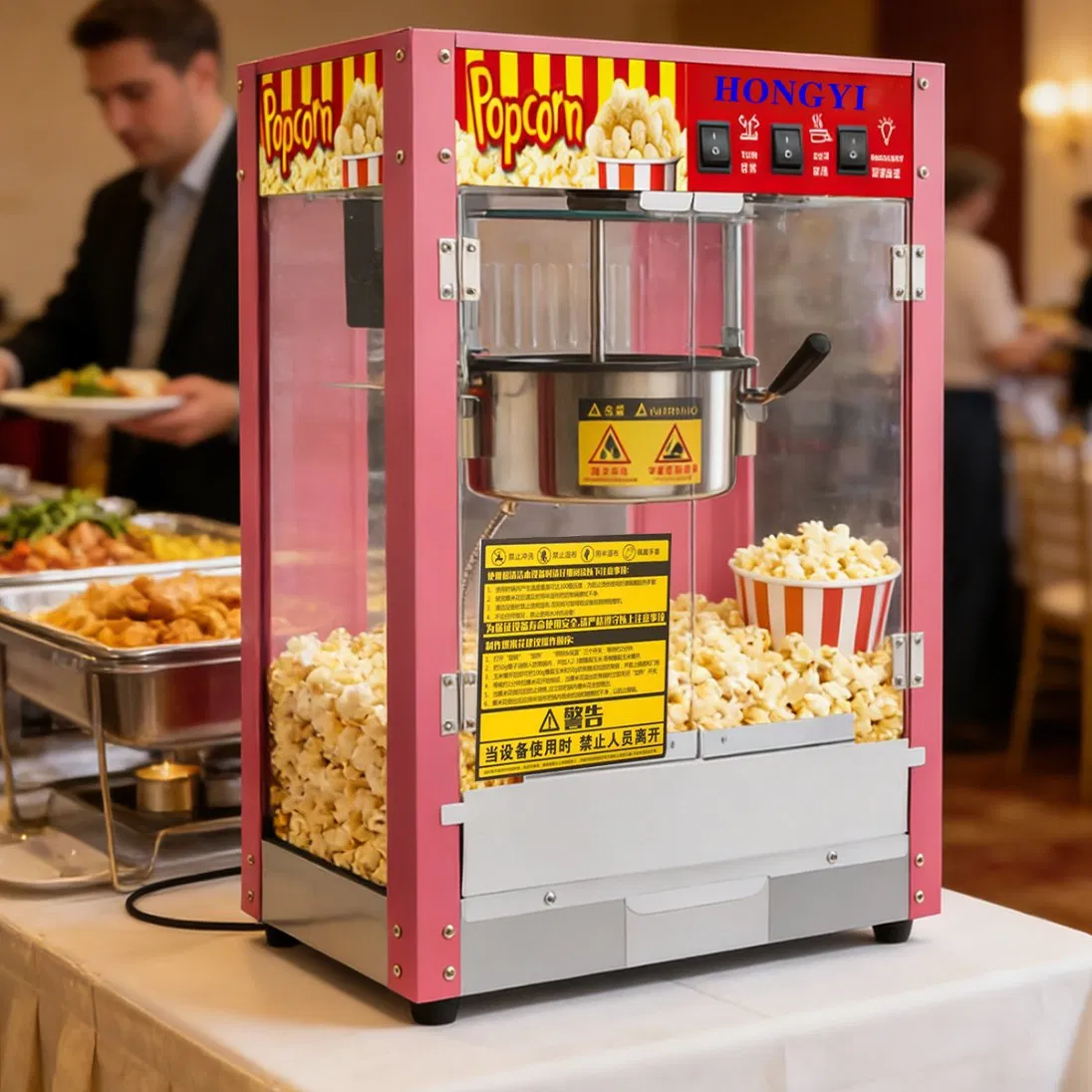 Electric Stirring System Popcorn Maker with CE Certification, Easy Clean