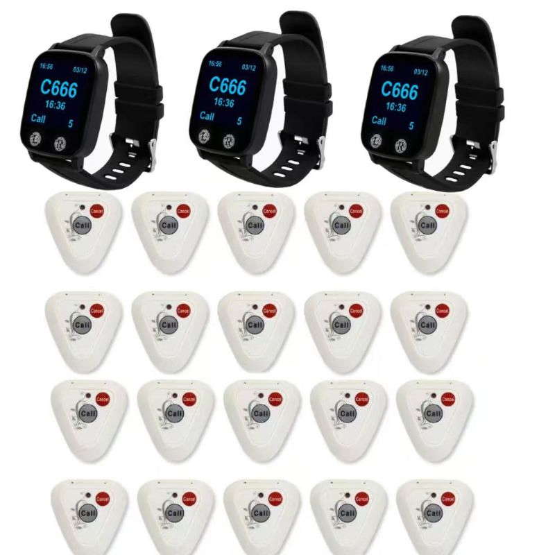 Wireless Waterproof Watch Pager or Hotel, Cafe, Clinic, Factory, Supermarket