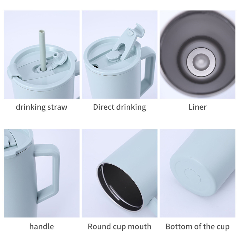 Wholesale 40oz Insulated Custom Thermo Water Bottle Cup Stainless Steel Double Wall Vacuum Travel Coffee Mug 40 Oz Tumbler Vacuum Flask with Handle