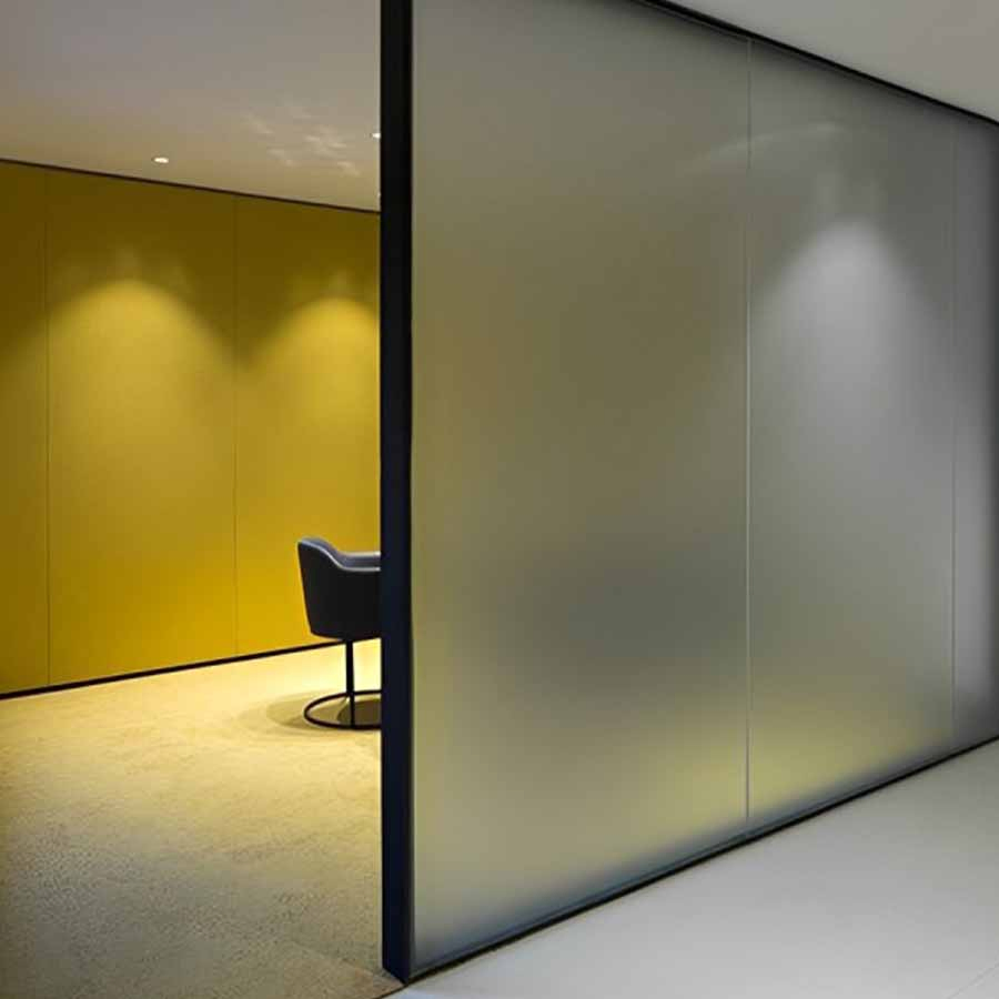 Obscured Frosted Glass Office Sliding Door for Interior Partition Glass Wall