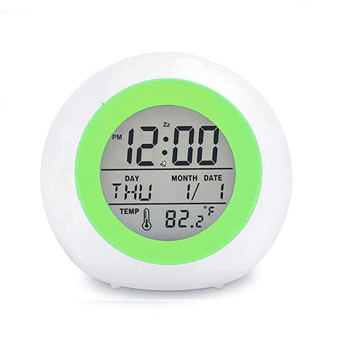 Funny Cute Circular Bedside Clock Digital Alarm Clock for Kids