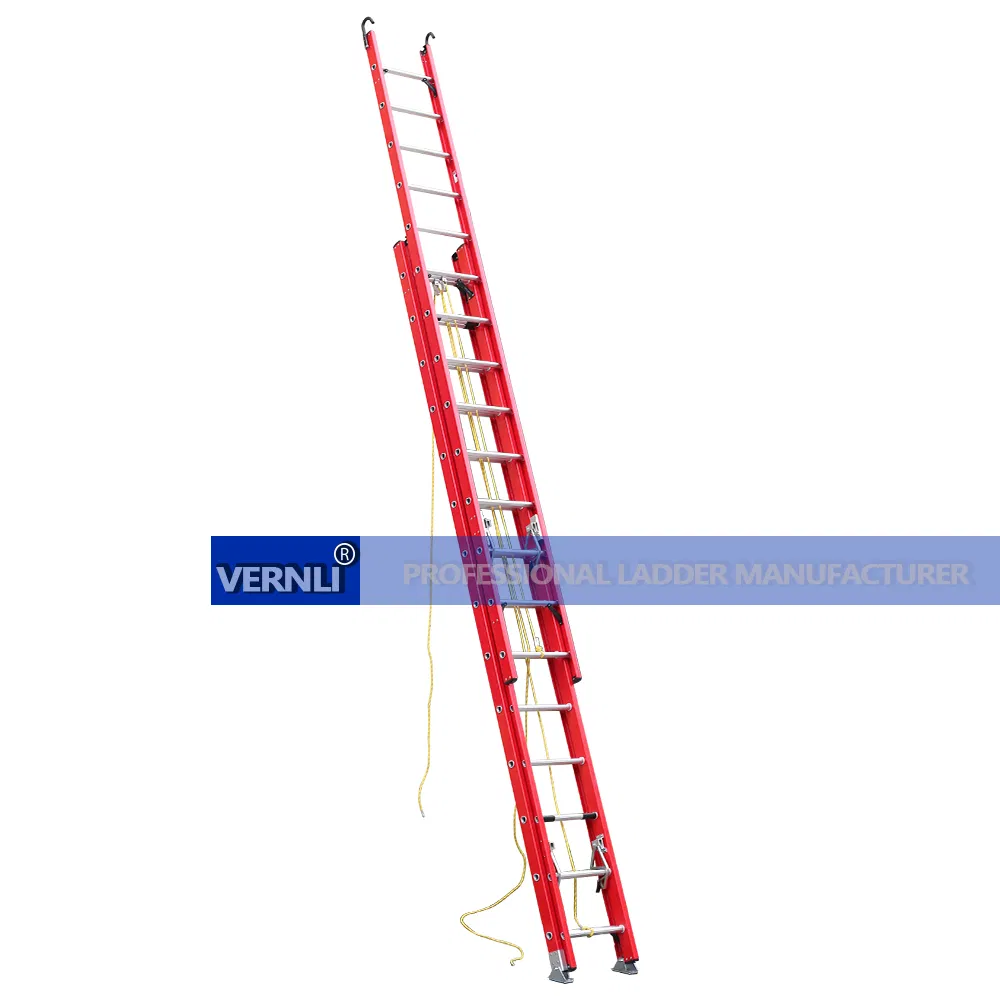 En131 Fire Escape FRP Step Ladder Electrical Insulation Extension Telescopic Fiberglass Ladder