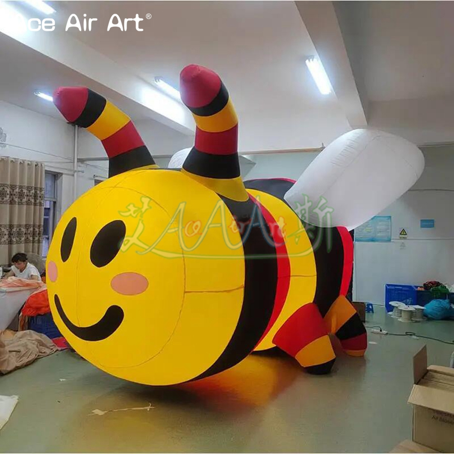 Popular Inflatable Bee Animals Cartoon Model with Free Air Blower for Event Decoration Advertising