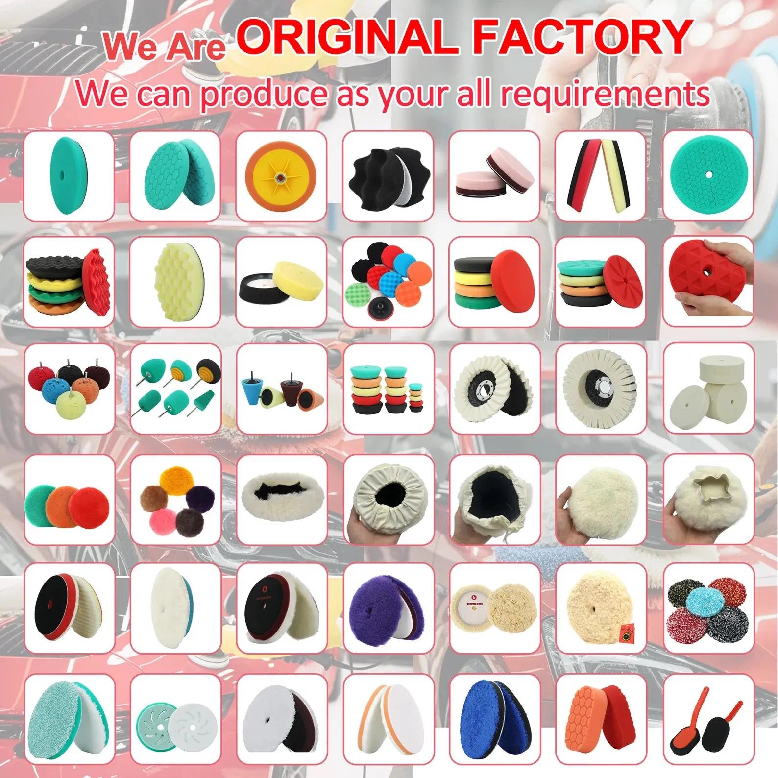 Buffing King 5inch Yellow Cutting Pad Factory Wholesale Wool Car Polishing Pads for RO/Da /Ga Polisher Detailing