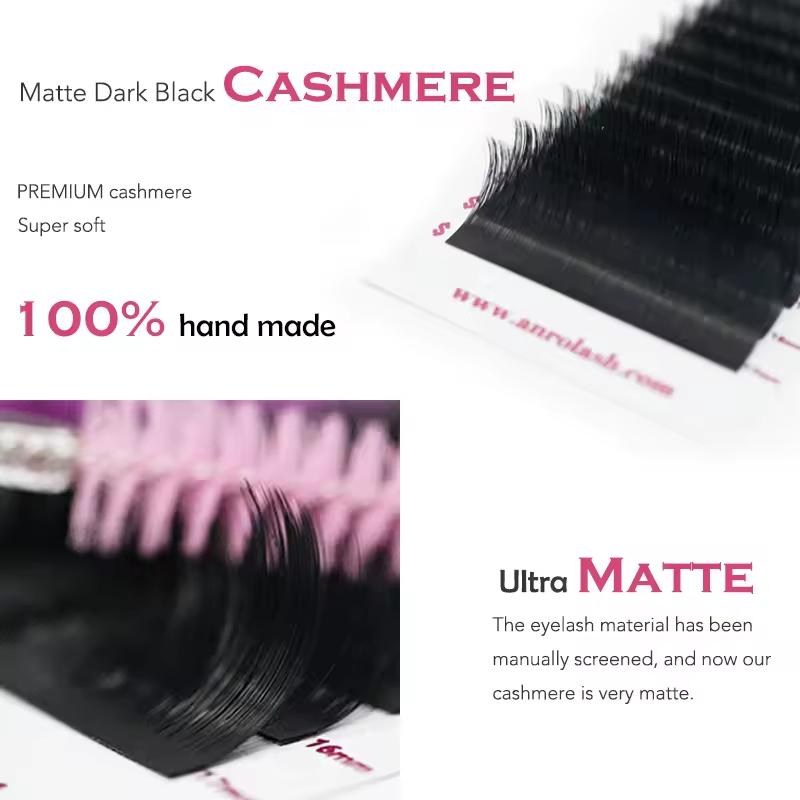 Cashmere Soft Fluffy Volume Velvet Eyelash Extension Tray High Quality 0.03 Korean PBT Individual Lashes False Eyelash Vendor