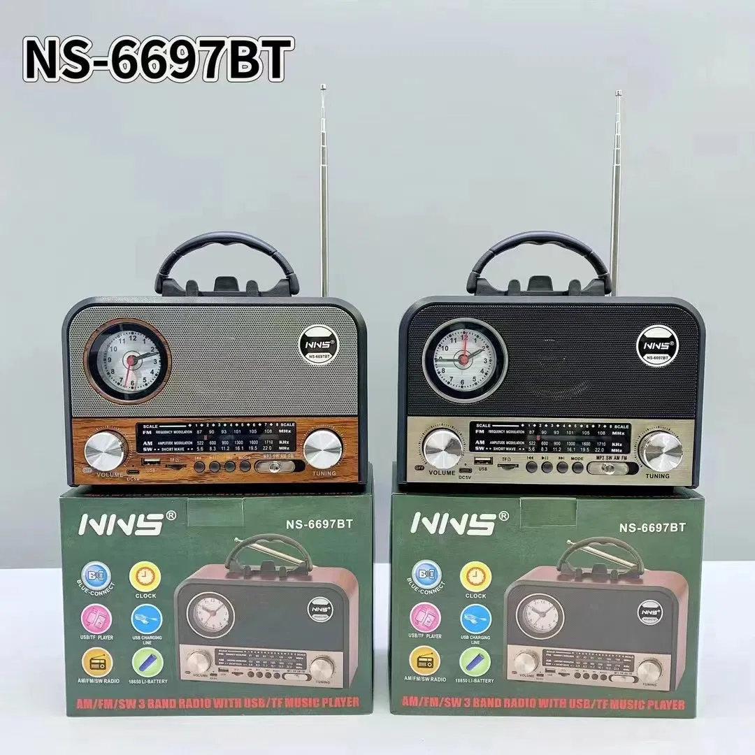 Ретро радио NS-6697BT с Bluetooth и часами