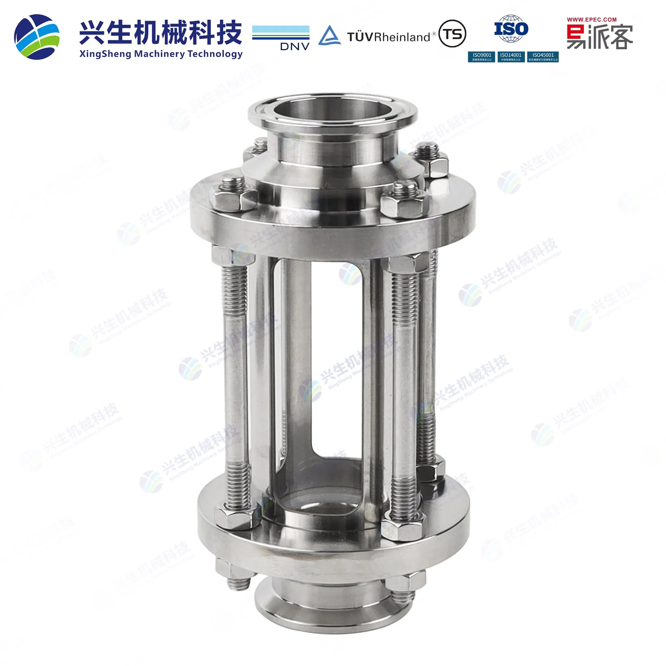 Stainless Steel 304 316L Sanitary Mirror Tri Clamp Flow Sight Glass