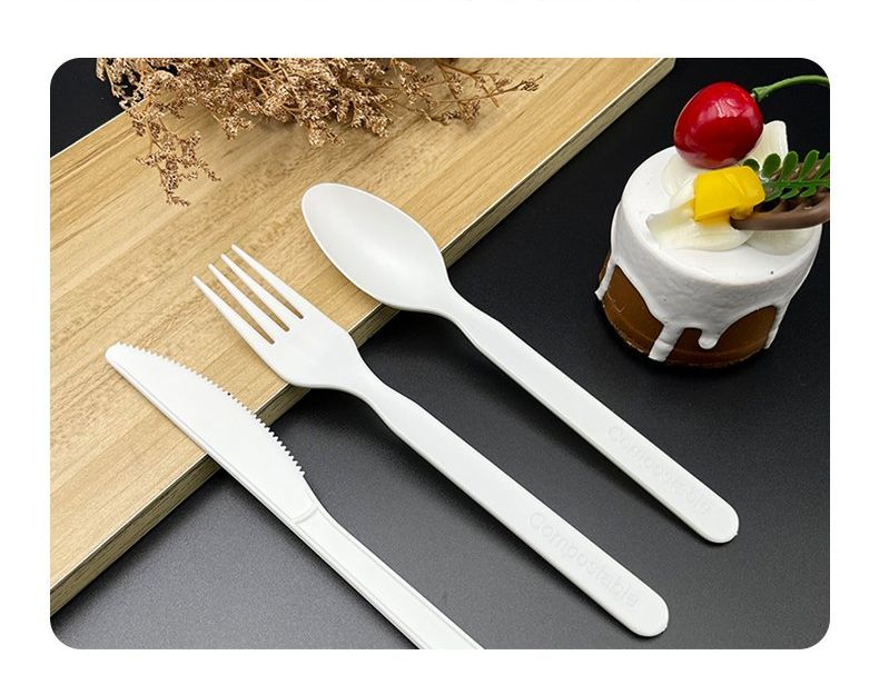 Cpla Biodegradable Tableware Cutlery Spoon Fork Knife for Dinner Takeaway Parties Disposable