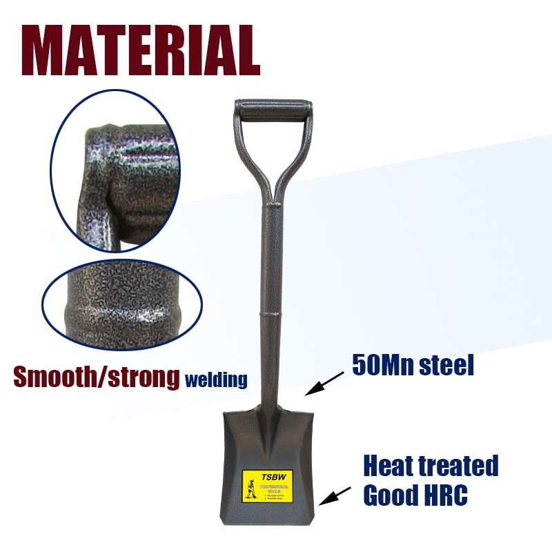 Square Mouth Steel Short Handle Camping Farming Digging Garden Lady Kid Shovel