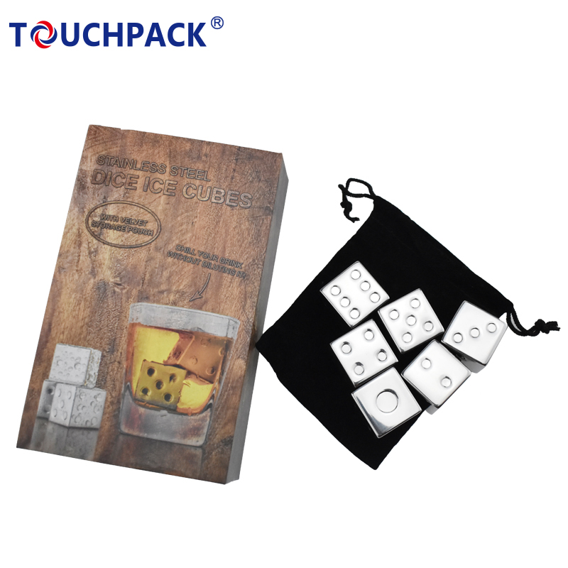 Stainless Metal Dice Shape Ice Rocks