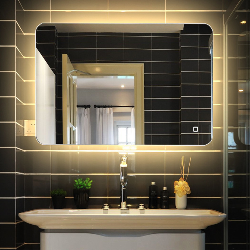 LED Bathroom Mirror, Toilet Luminous Makeup Mirror, Hotel Bluetooth Defogging LED Mirror 0670