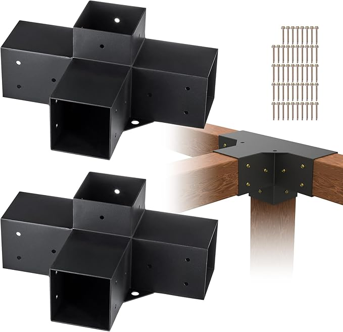Gazebo Brackets Kit, Pergola Brackets Kit 4X4 3-Way Right Angle Corner Bracket