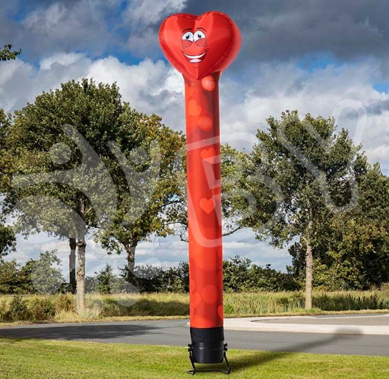 Inflatable Advertising Dancing Tube Huge Heart Top Tube Dancer with Moving Hands for Welcome