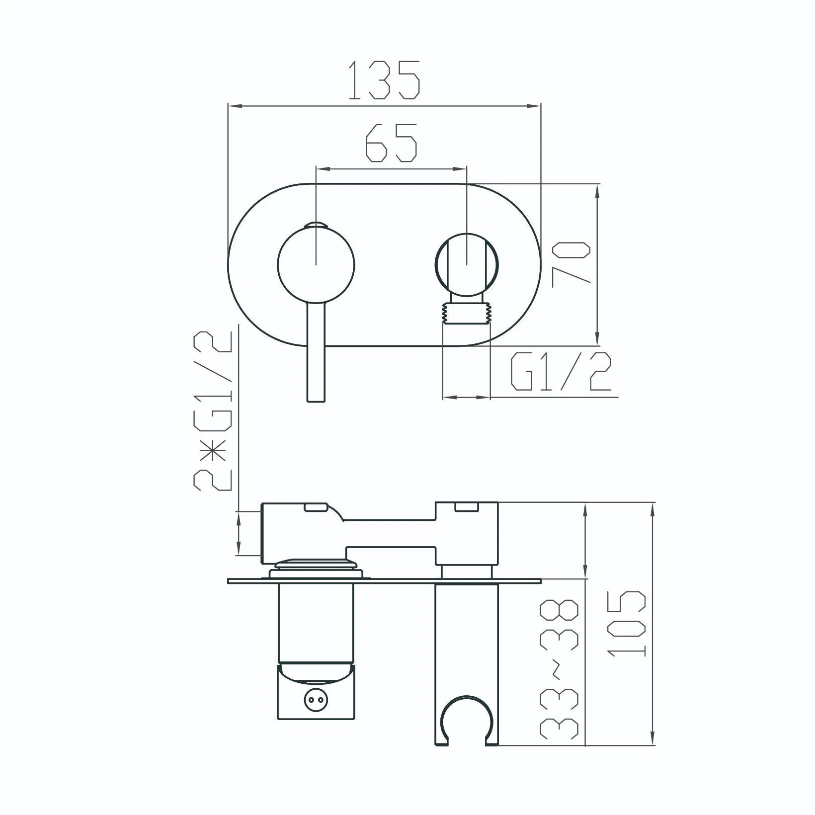Concealed Brass and Ss Bathroom Bidet Faucet Hanldshower and Hose3335305b