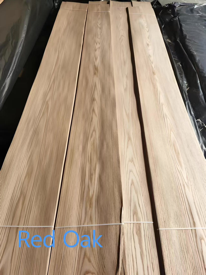 High End Natural Red Oak Mountain Grain Engineered Wood Veneer High End Sliced Natural Wood Veneer