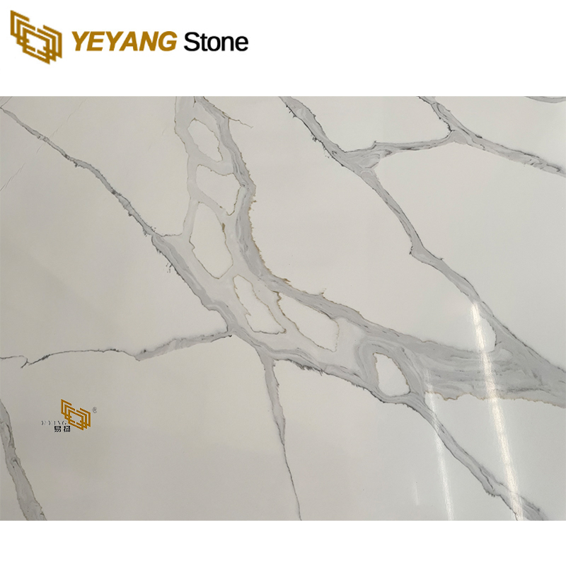 Yeyang Top Engineered Calacatta Quartz Slab for Prefab Worktop/Benchtop/Countertops Quartz Wholesale