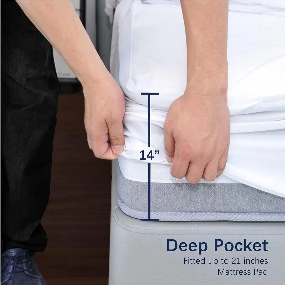 Mattress Topper Pad with 8-21 Inch Deep Pocket Down Alternative Fill