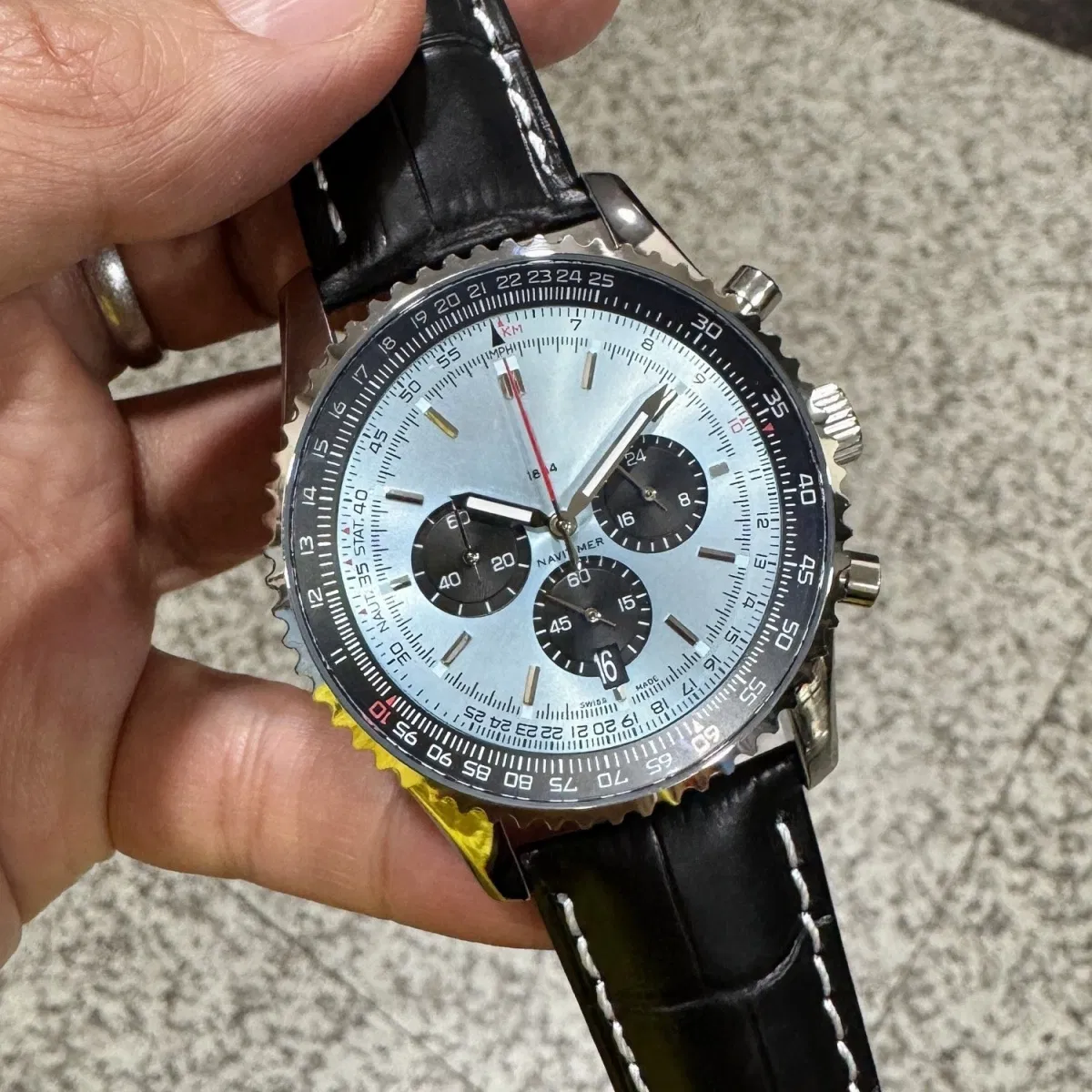 Men's Luxury Automatic Chronograph Watch Diamond Bezel Gift Watches, Quartz Watch Waterproof Sport Wristwatch Wholesale