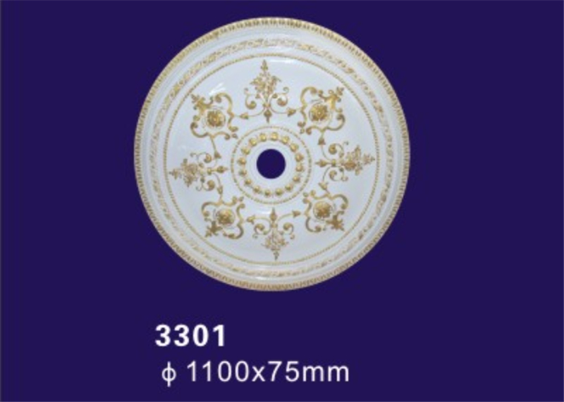 White Color Round Light Weight Building Material Ceiling Medallions / PU Ceiling Dome