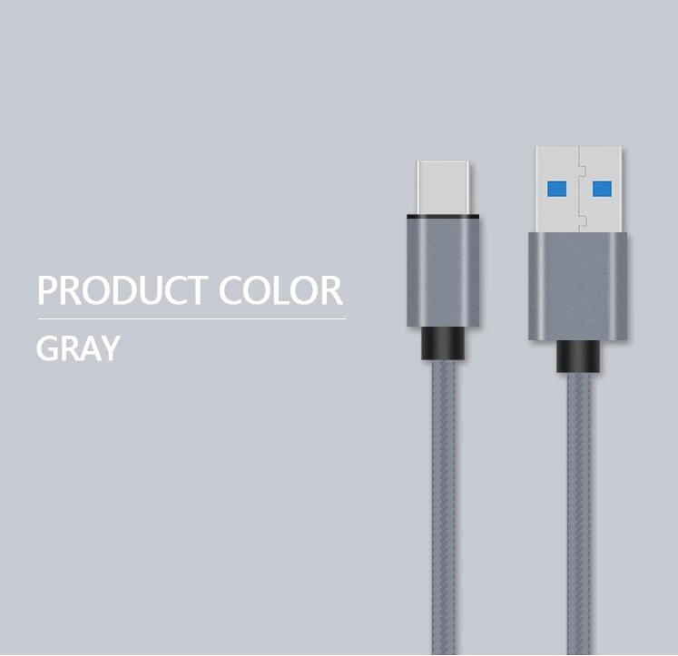 USB Type C Cable Nylon Braided USB3.1 C to Am Cable Fast Charging Wire for Phone