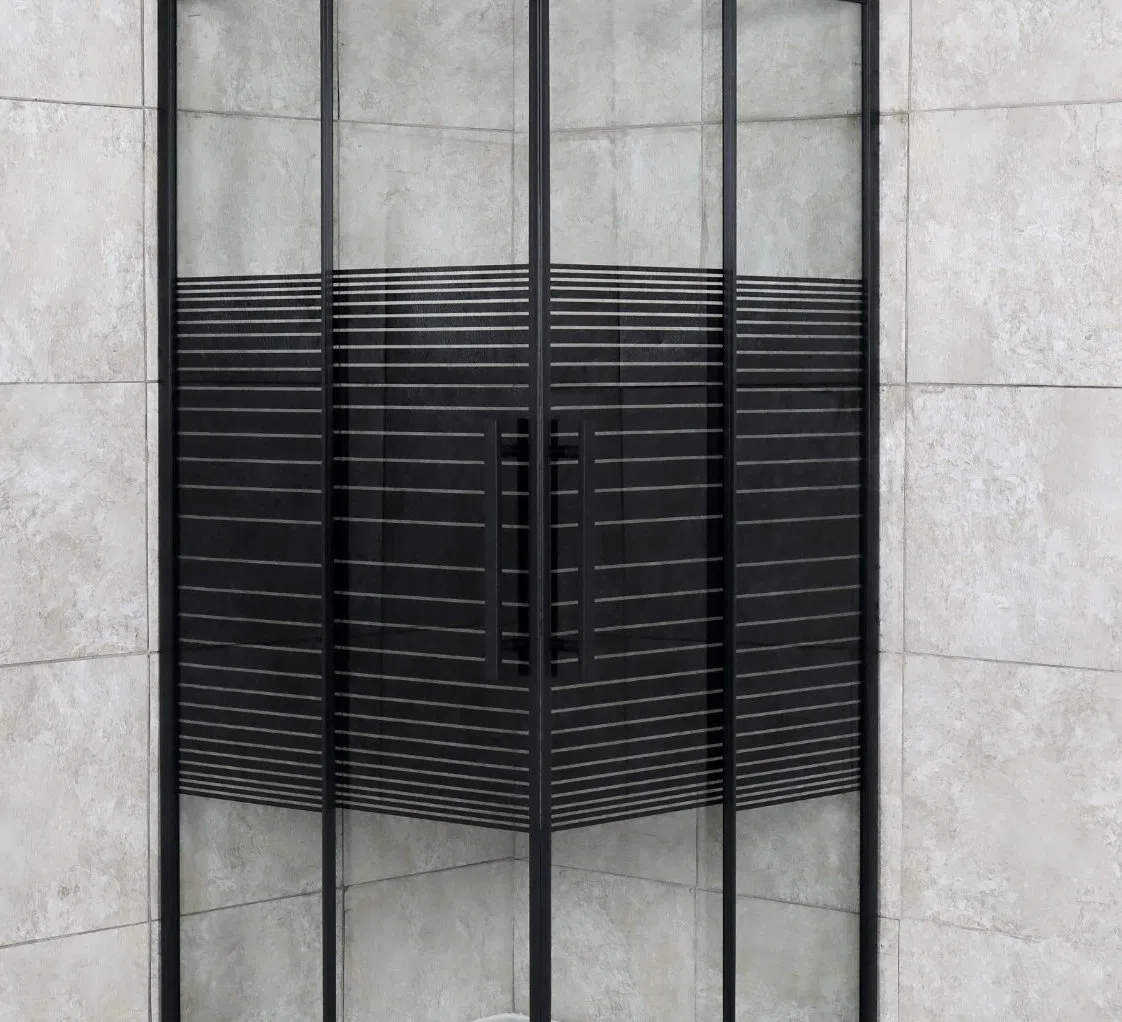 Hot Sale Prefab Bathroom Modern Tempered Glass Aluminium Frame Black Shower Enclosure