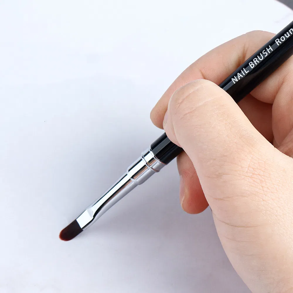 Flat 3D Painting Nail Art Brush Kolinsky Acrylic Metal Handle UV Gel Nails Brushes Polish Manicure Spatula Pen