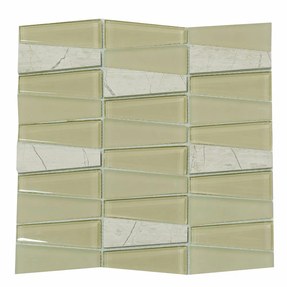 High Quality Kitchen Living Room Wall Glass Stone Strip Mosaic