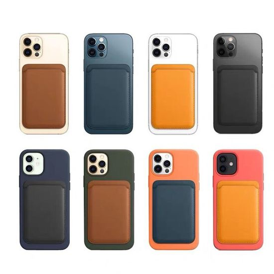 Original Logo Leather Card Holder Magnetic Phone Wallet Case