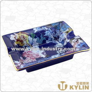 Antique Round Custom Logo Handmade Antique Ceramic Ashtray