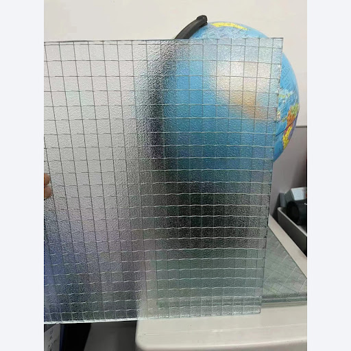 China Fire Proof Nashiji Wired Glass with Cross Mesh Manufacturers Suppliers Factory