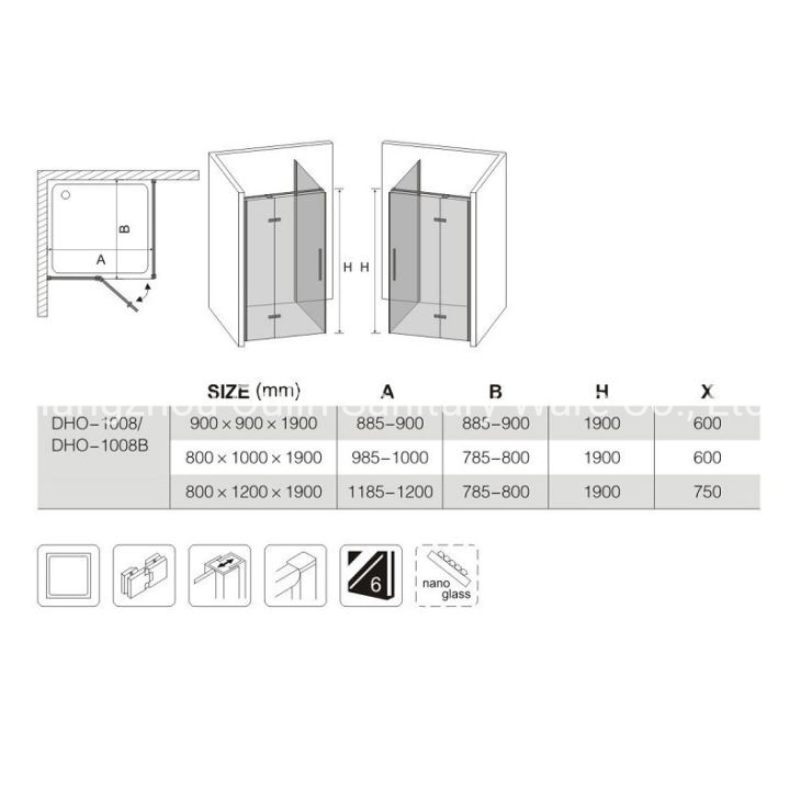 Black Pivot Shower Enclosure Reversible