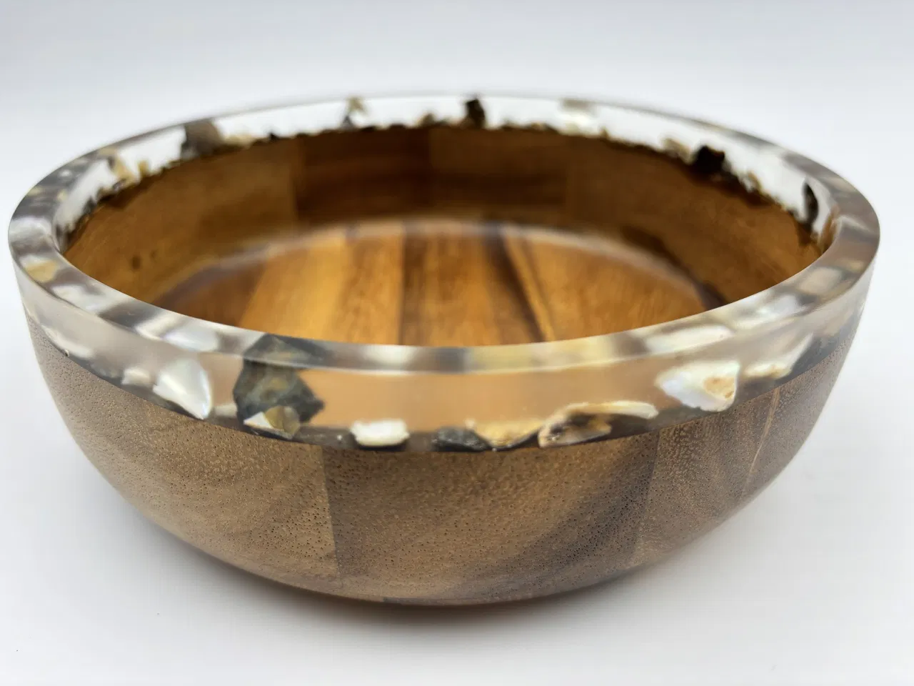 Acacia Wood and Resin Fruit Salad Bowl