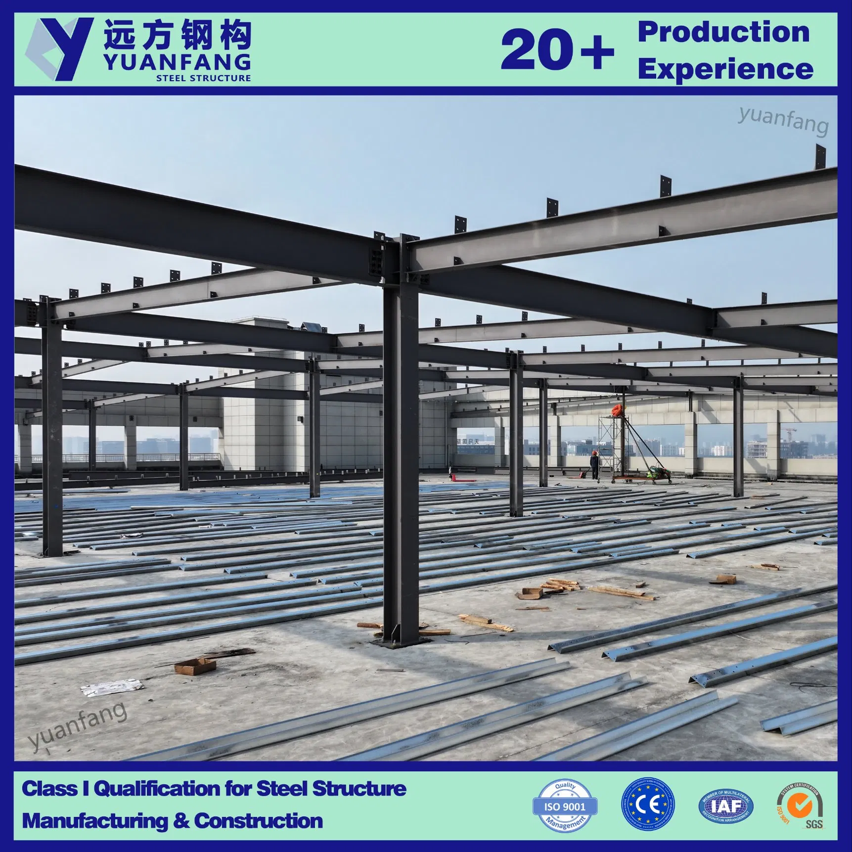 Modular & Prefabricated Steel Structure Building of Steel Roof Extension on The Top Floor of Workshop Warehouse for Factory