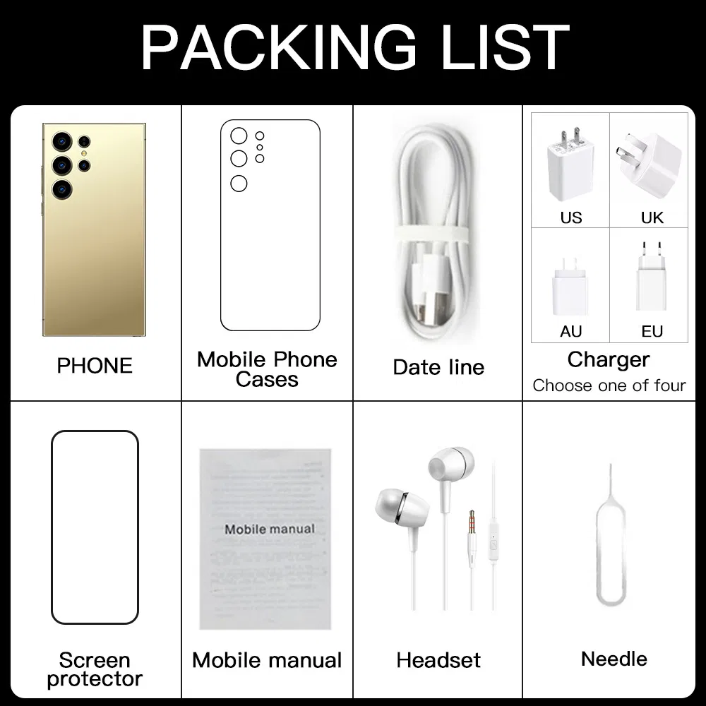 Смартфон S23 Ultra 5G, 6.8 дюйма, 16ГБ+1ТБ, без блокировки