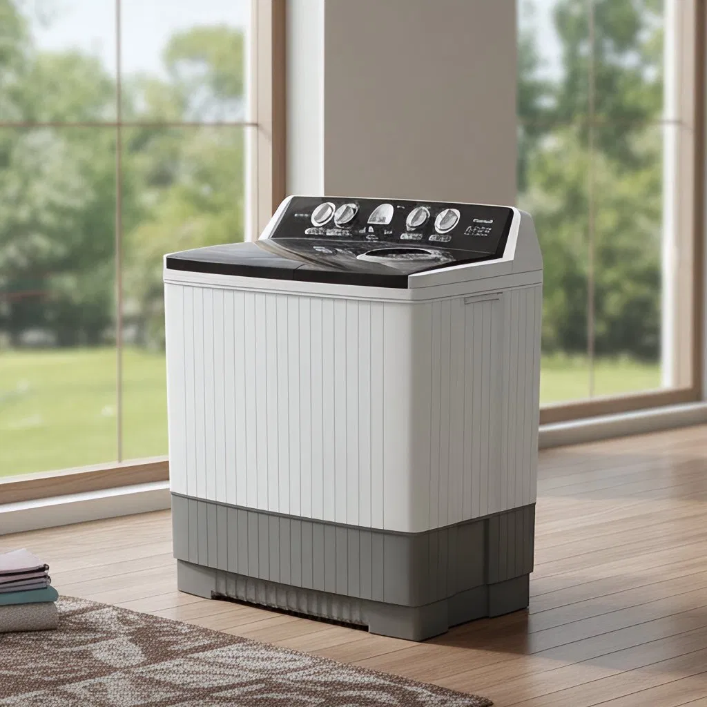Reliable 19kg Twin Tub Washer Featuring Tempered Glass Design