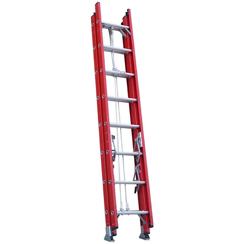 Wholesale Fully Insulation 7m Combination Step Extension Fiberglass Folding Ladder with Rope