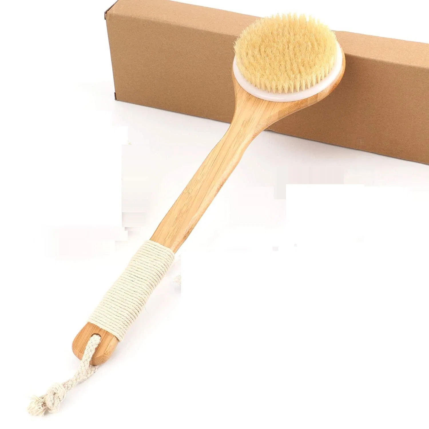 Long Handle Curved Wooden Back Scrubber/Dry Brush Back/Male and Female Sponge and Scrubber Bath Brush