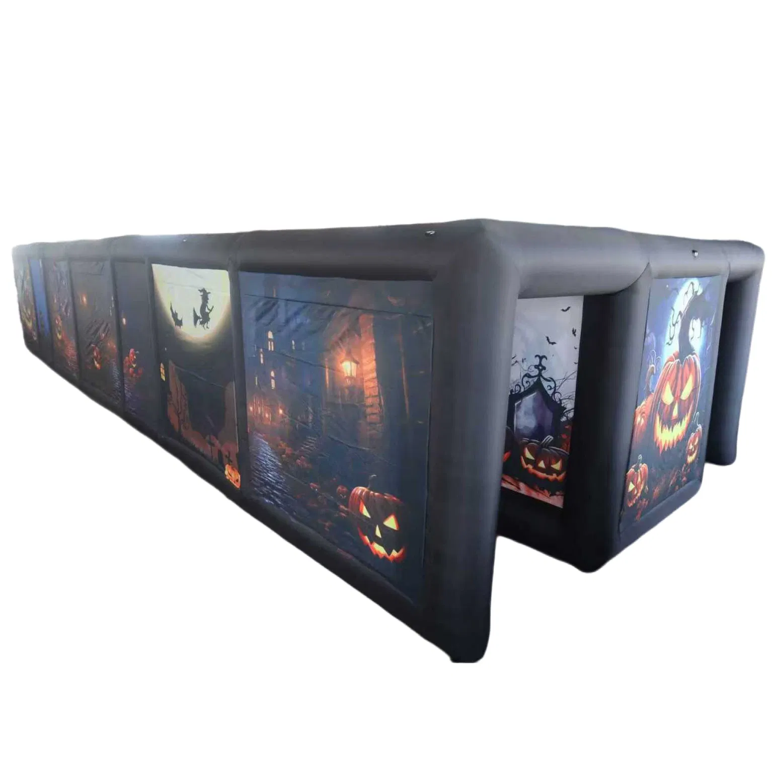 Giant Inflatable Halloween-Themed Maze Printed with Various Halloween Elements for Holiday Decoration